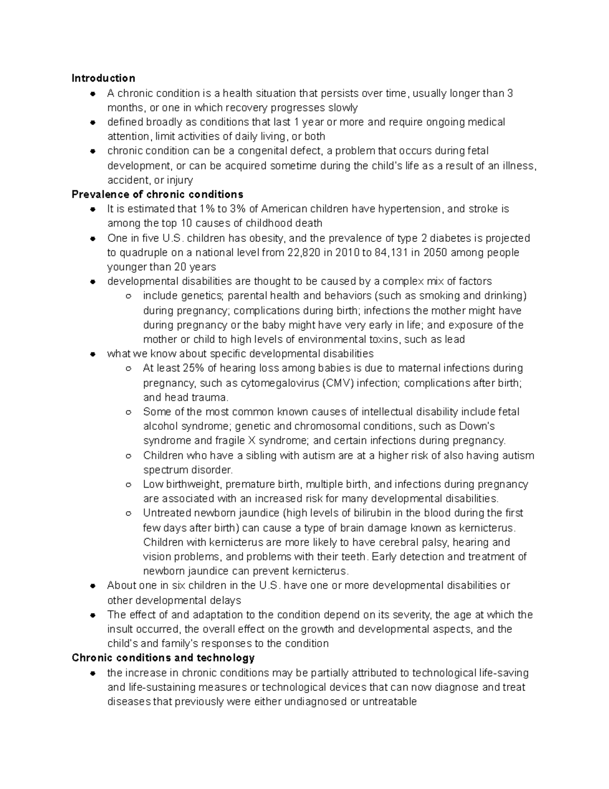 Ch. 27 - lecture notes - Introduction A chronic condition is a health ...