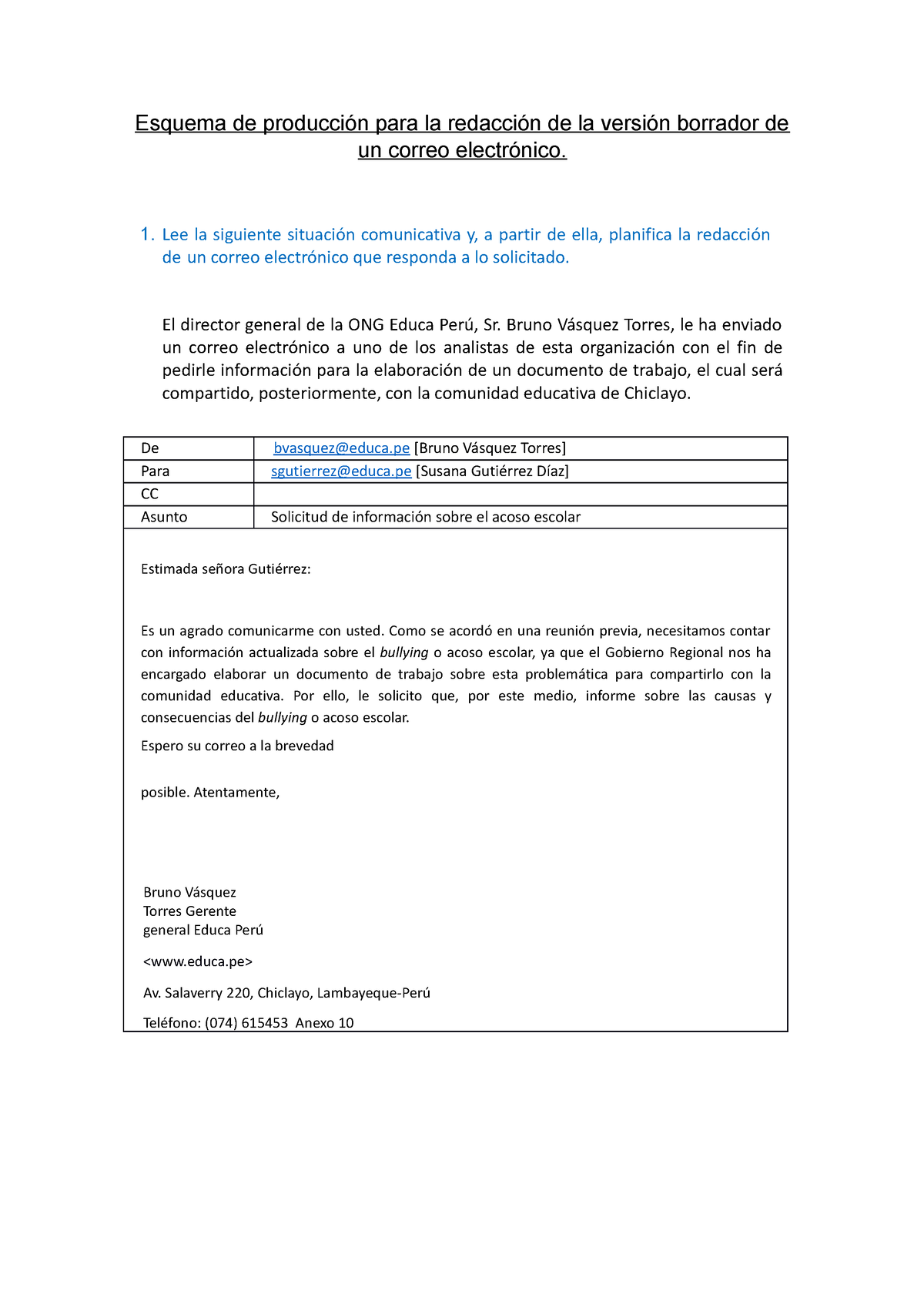 Esquema De Producci N Para La Redacci N De La Versi N Borrador De Un Correo Electr Nico Studocu