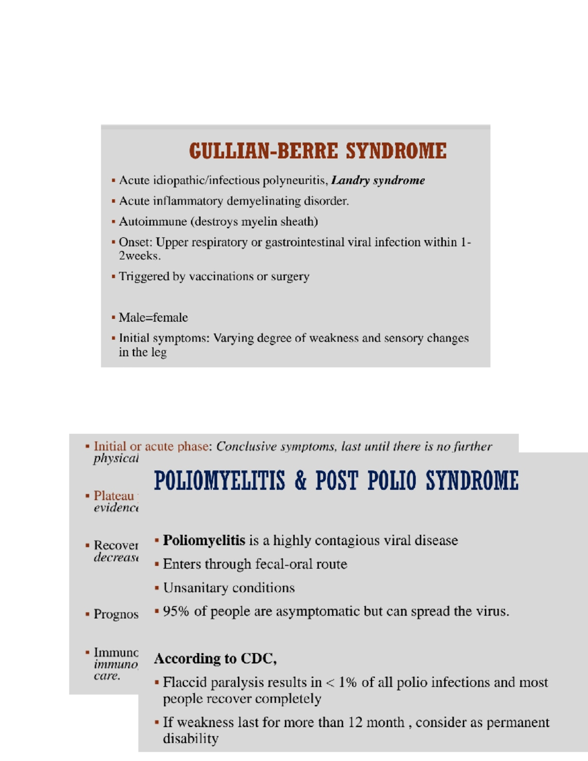 3. GBS & Poliomyelitis - These are lecture notes - Occupational Therapy ...