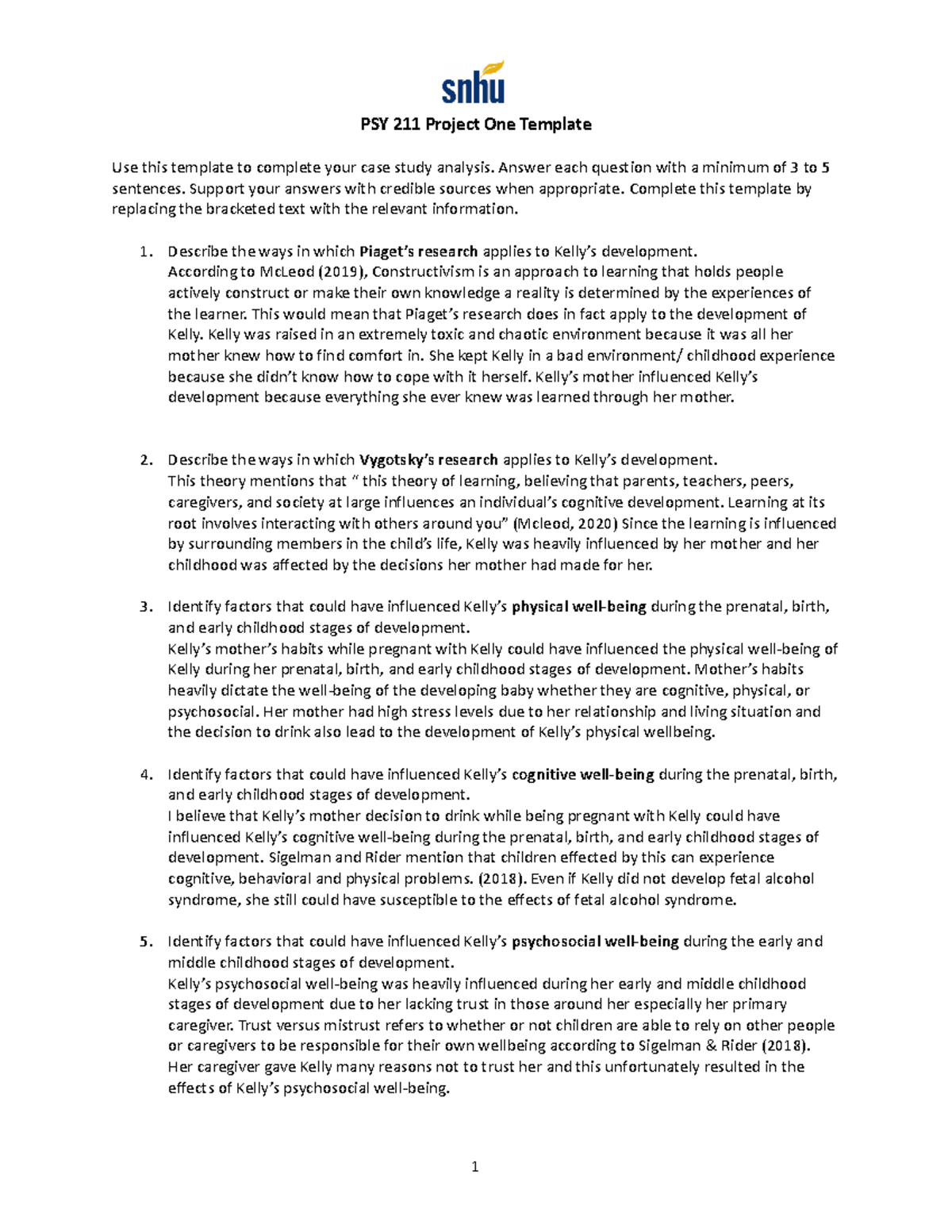 PSY 211 Project One Template PSY211 SNHU Studocu PSY 211 Project One Template PSY211 SNHU Studocu