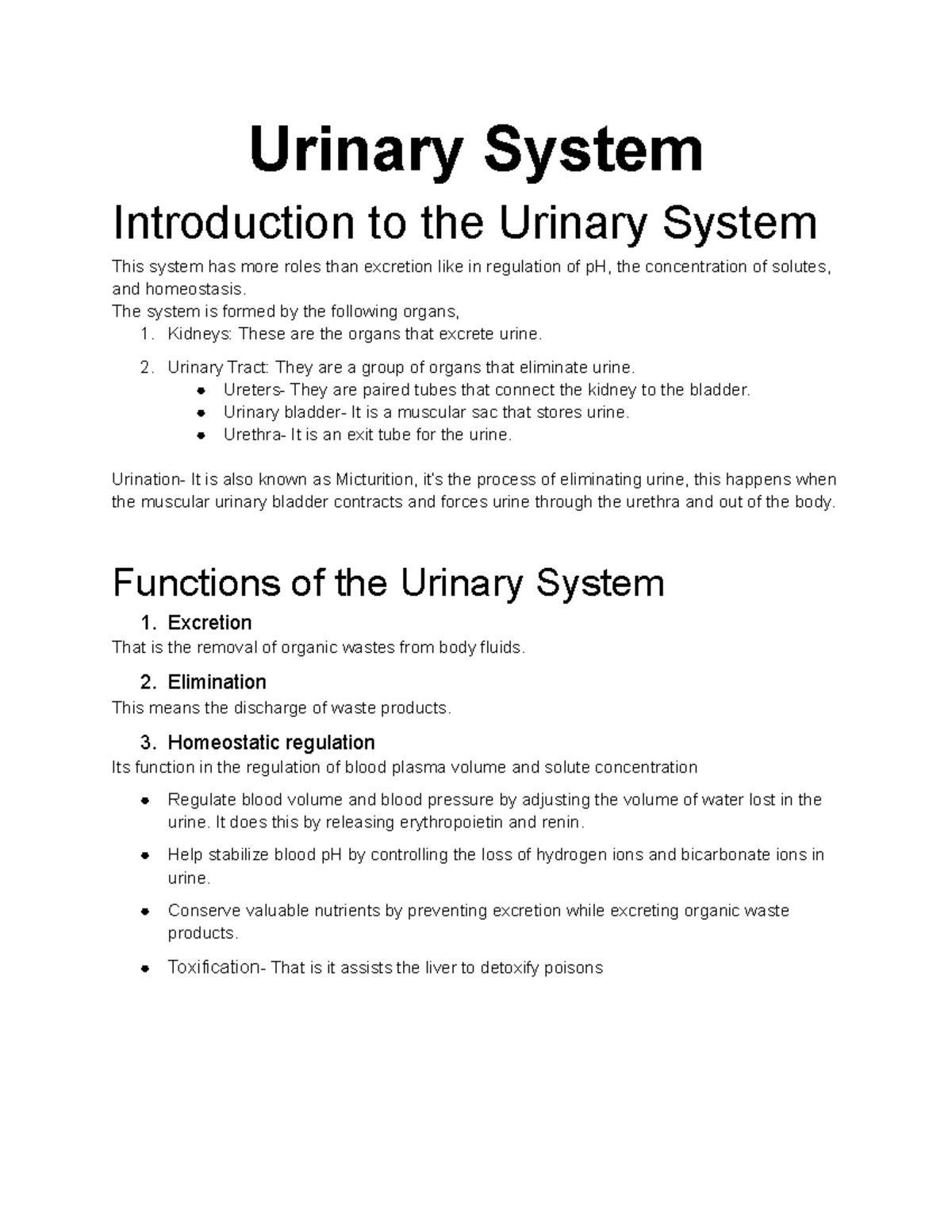 Urinary System A&P Lecture Part 1 - Urinary System Introduction to the ...