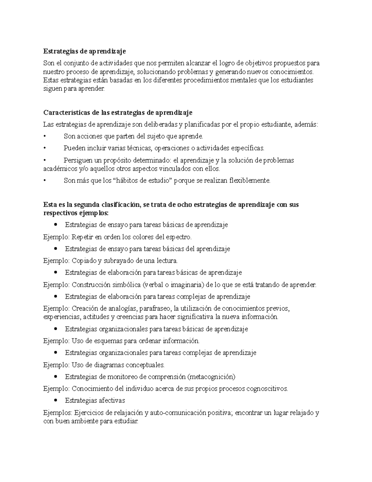Estrategias de aprendizaje - actividad 1 - catedra unadista - UNAD ...