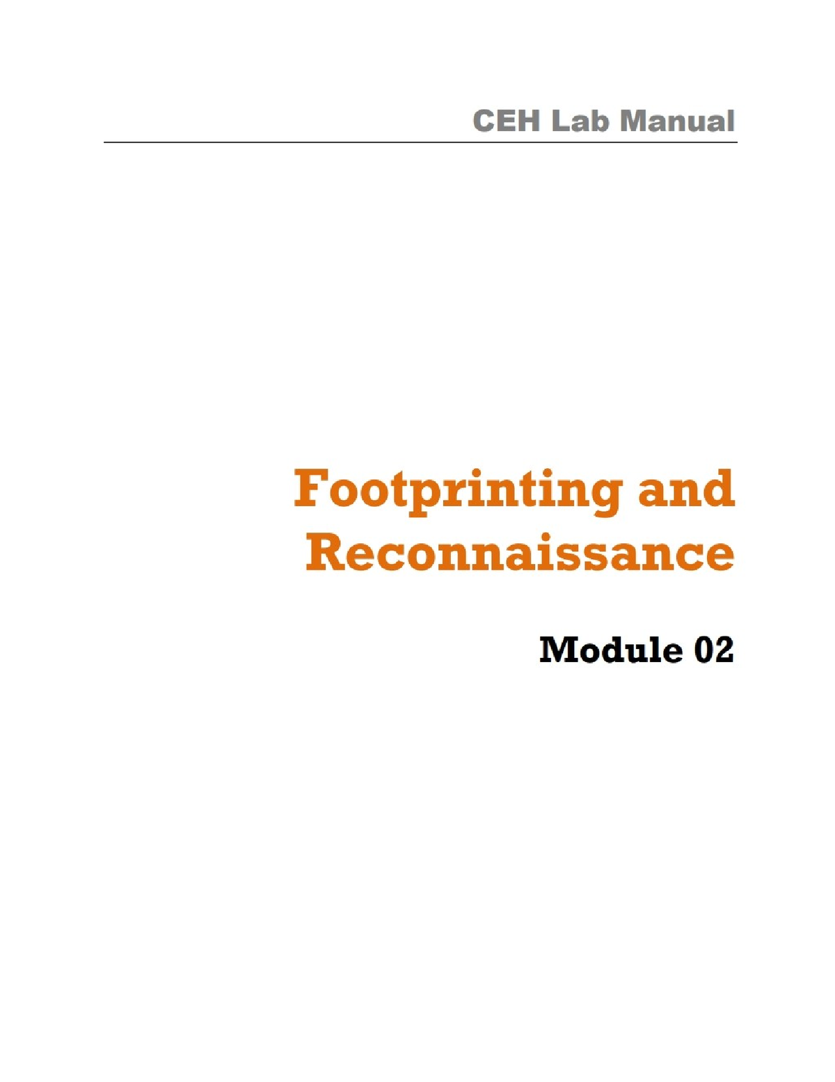 CEH11 Lab Manual Module 02 - Footprinting And Reconnaissance - Computer ...