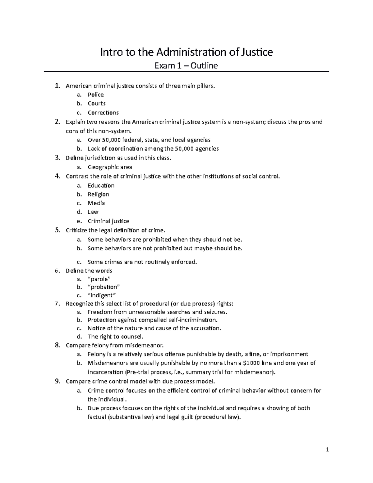 administration of justice homework assignment #1 answers