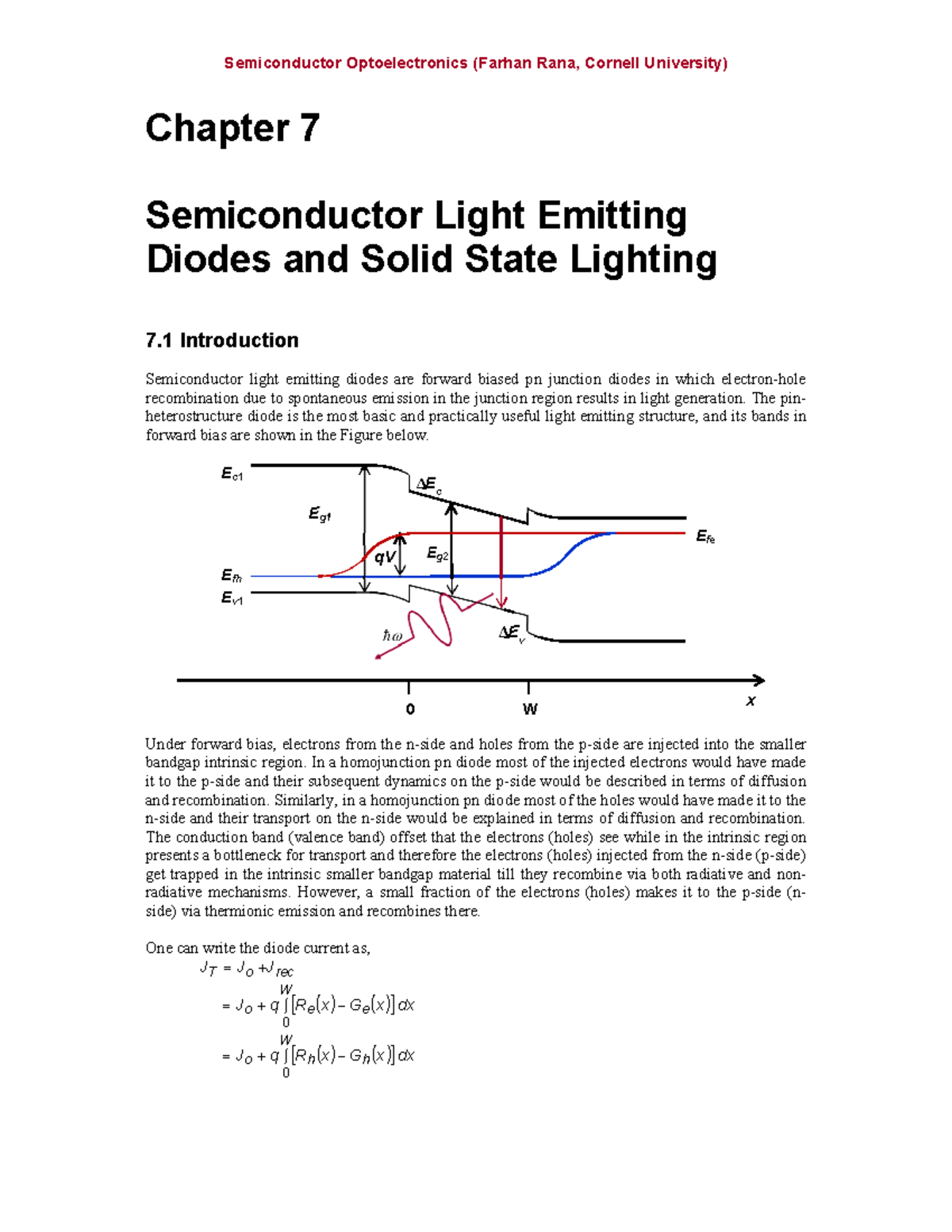 Lecture notes, lectures 5 7 Semiconductor Optoelectronics (Farhan