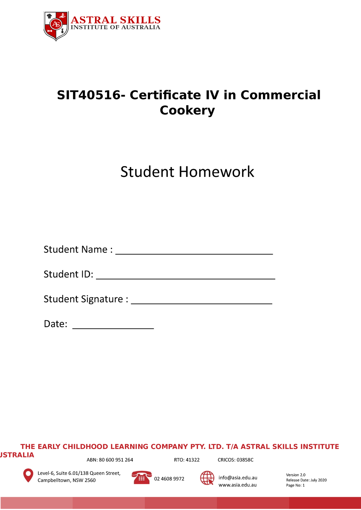 Sithkop 005 Coordinate Cooking Operations Homework For Students ...