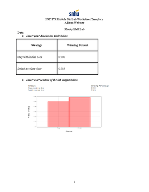 4-1 module lab - PSY 375 Module Four Lab Worksheet Template Complete ...