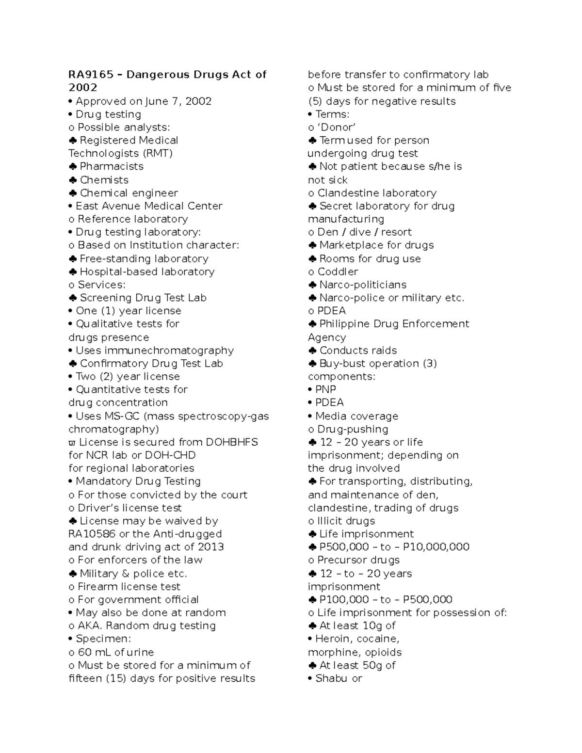 bioethics-lecture-notes-1-ra9165-dangerous-drugs-act-of-2002