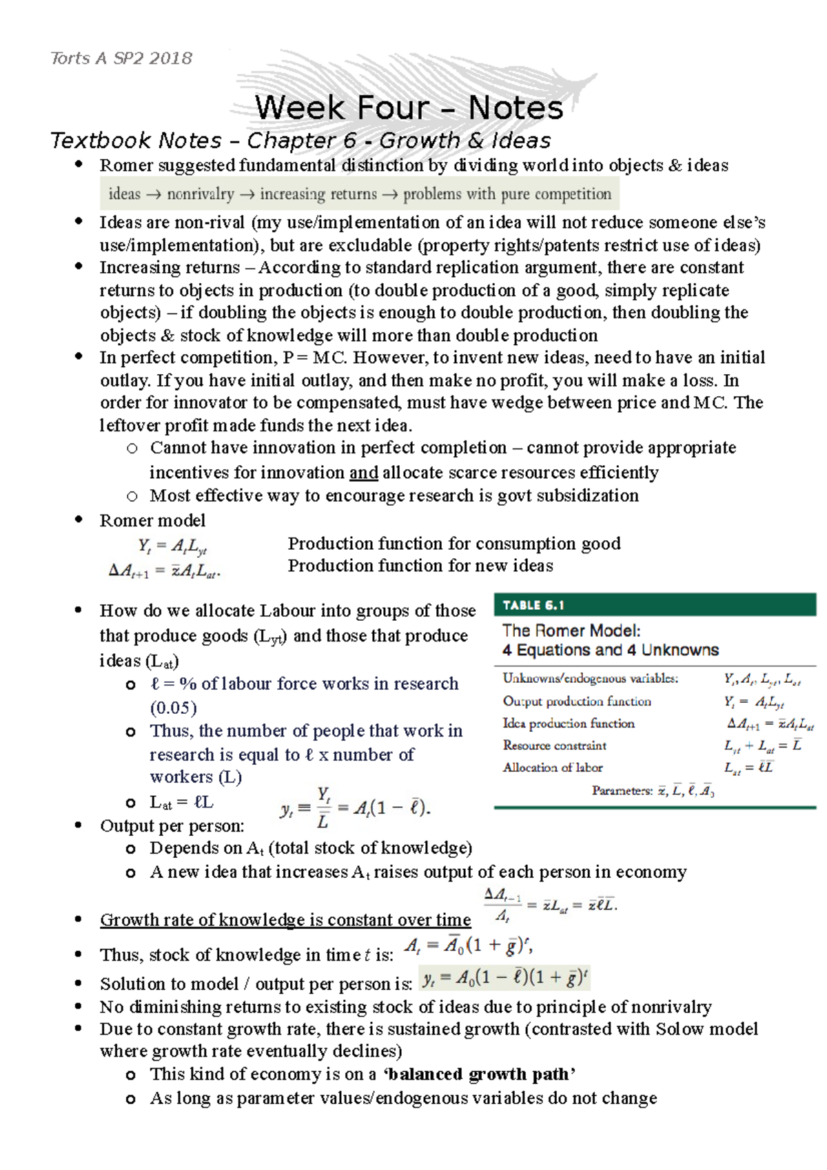 Topic 4 Notes - Growth and Ideas - Growth, Development and the ...