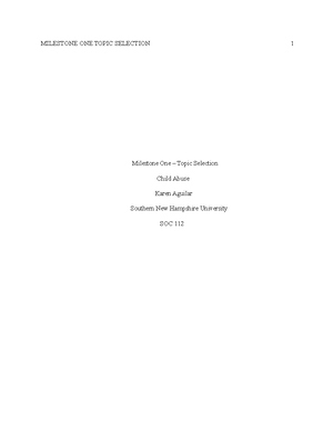 SOC Milestone Two - For final project assignment - MILESTONE ONE TOPIC ...