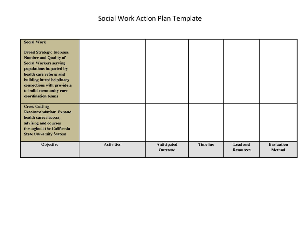 social work business plan pdf