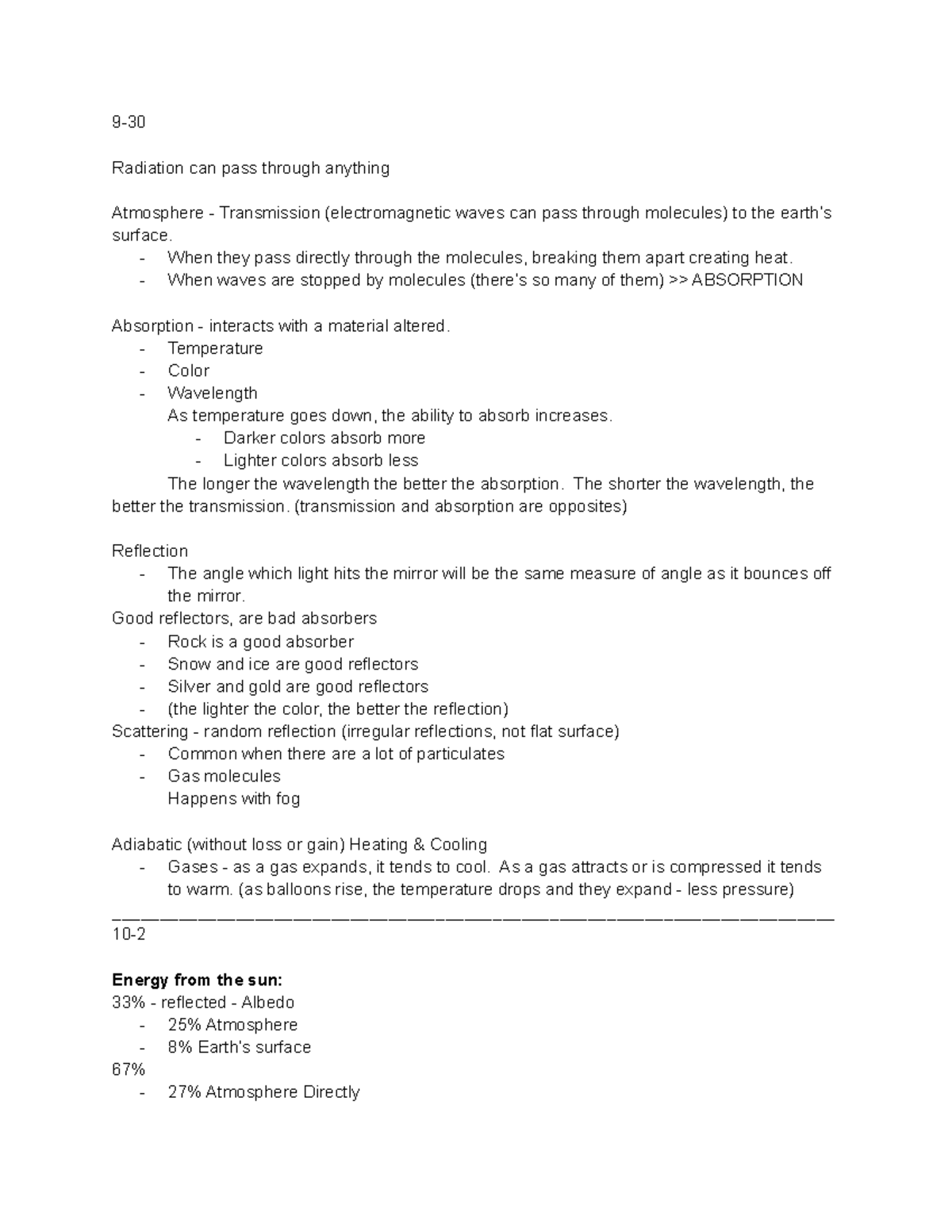 Second Quarter Notes - 9- Radiation can pass through anything ...