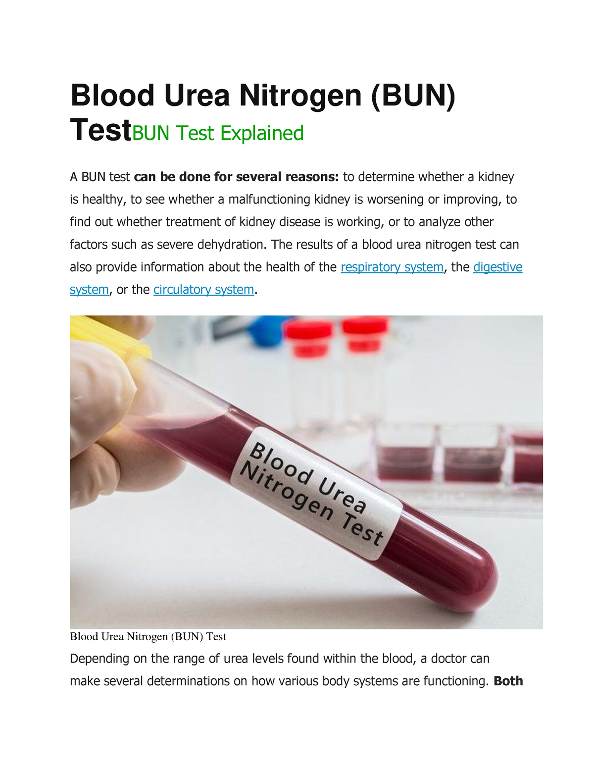 Blood Urea Nitrogen (BUN) Test And Ranges Biology, 46% OFF