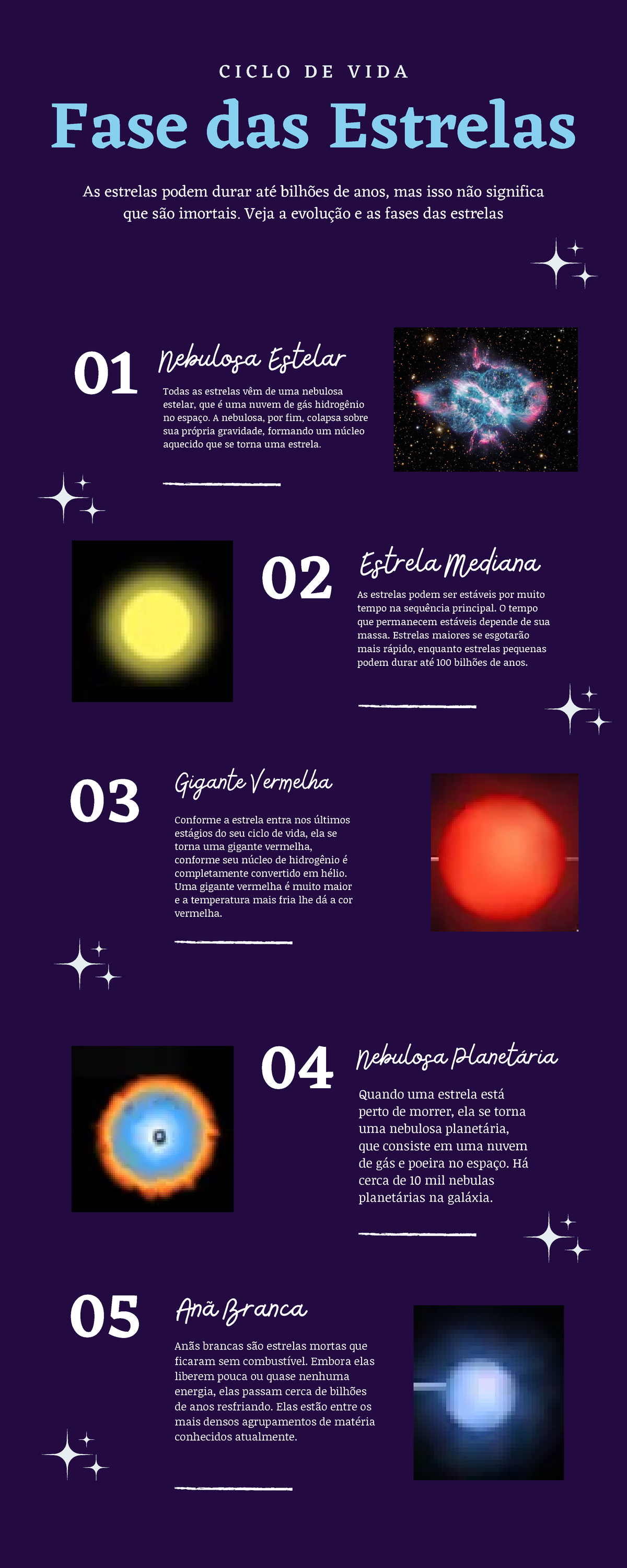 Ciclo De Vida Das Estrelas (Infográfico) - 01 03 05 02 04 Todas As ...