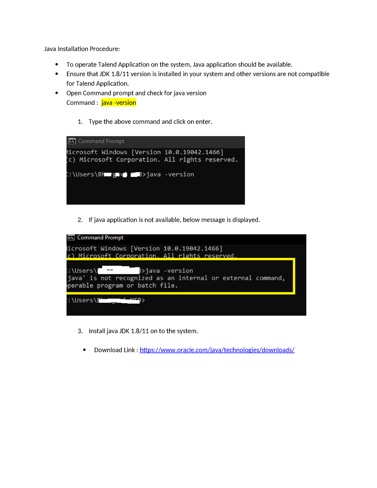 Java Installation Procedure - Ensure That JDK 1/11 Version Is Installed ...