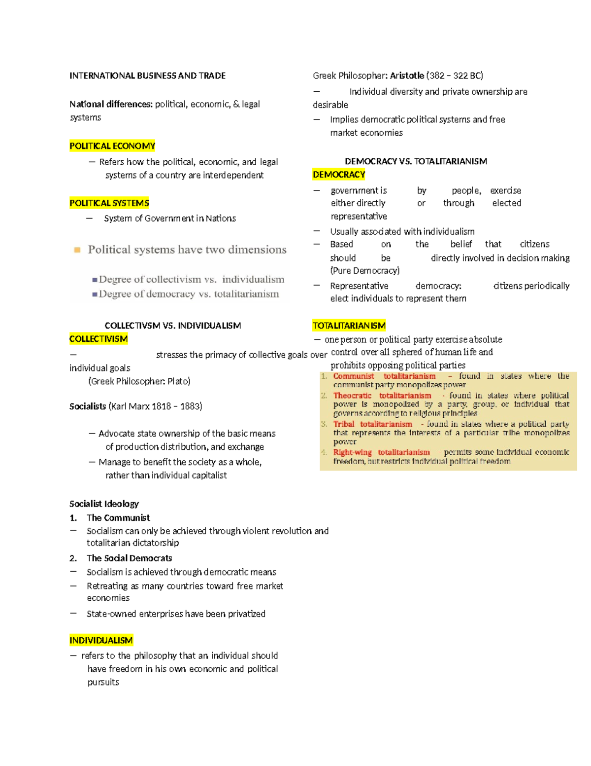 IBT Midterms 1 - Lecture notes for IBT - INTERNATIONAL BUSINESS AND ...
