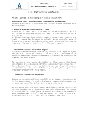 Caso 2 Sistemas De Información Gerencial - ASIGNATURA SISTEMA DE ...