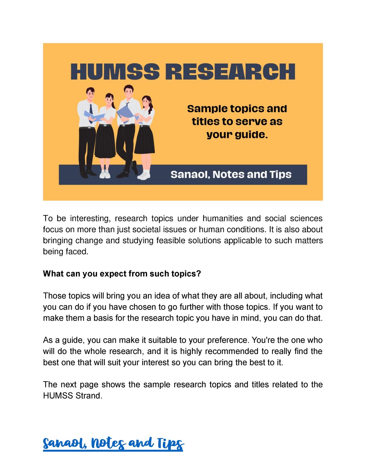 sample research title for humss students