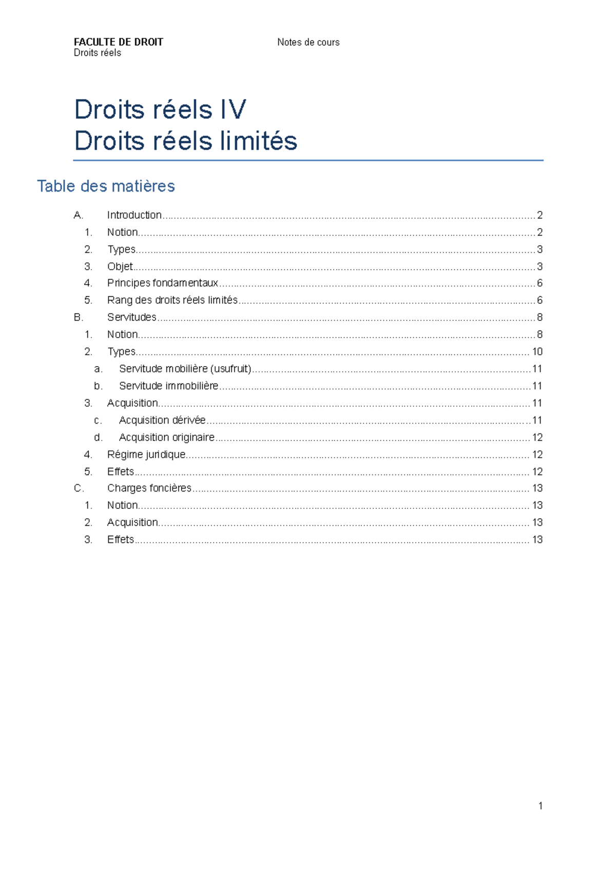 Réel 4 Droits réels limités Droits réels Droits réels IV Droits réels