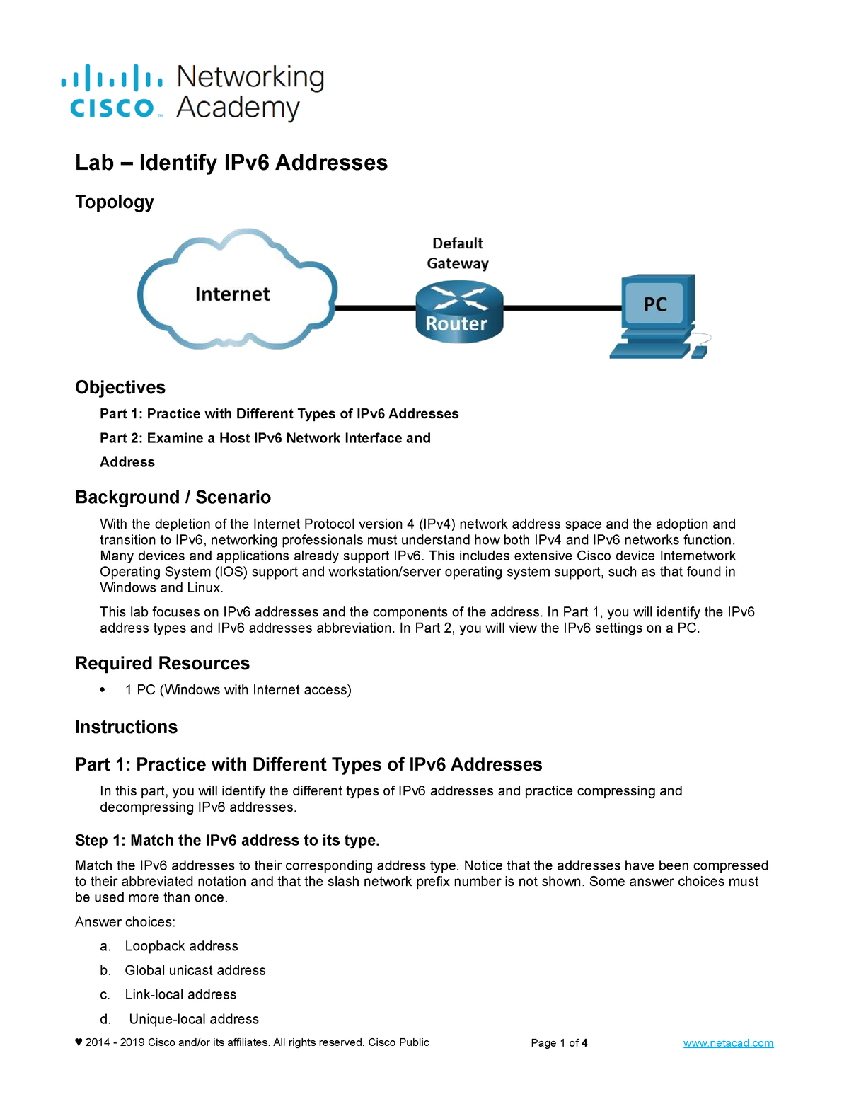 12 - Cisco 12.7.4 Lab Answer - 2014 - 2019 Cisco And/or Its Affiliates ...