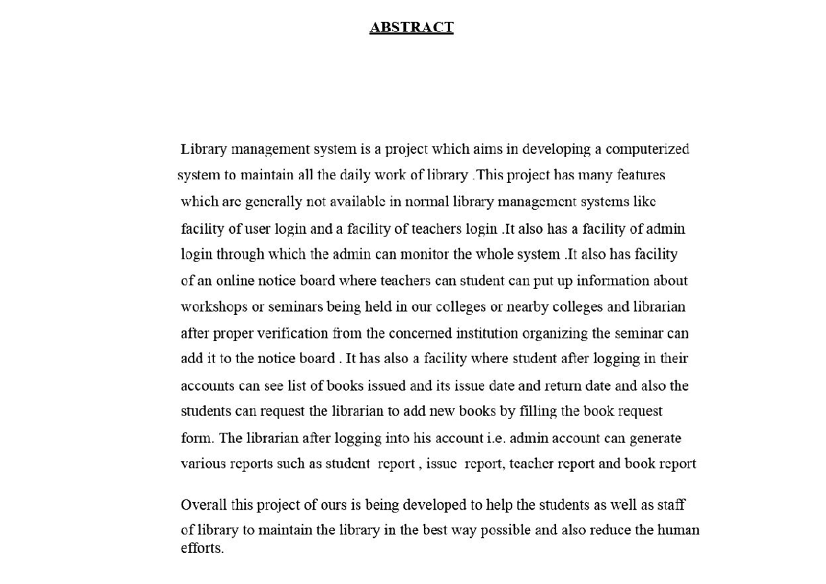 Rose - I need project report on library management system - Management ...