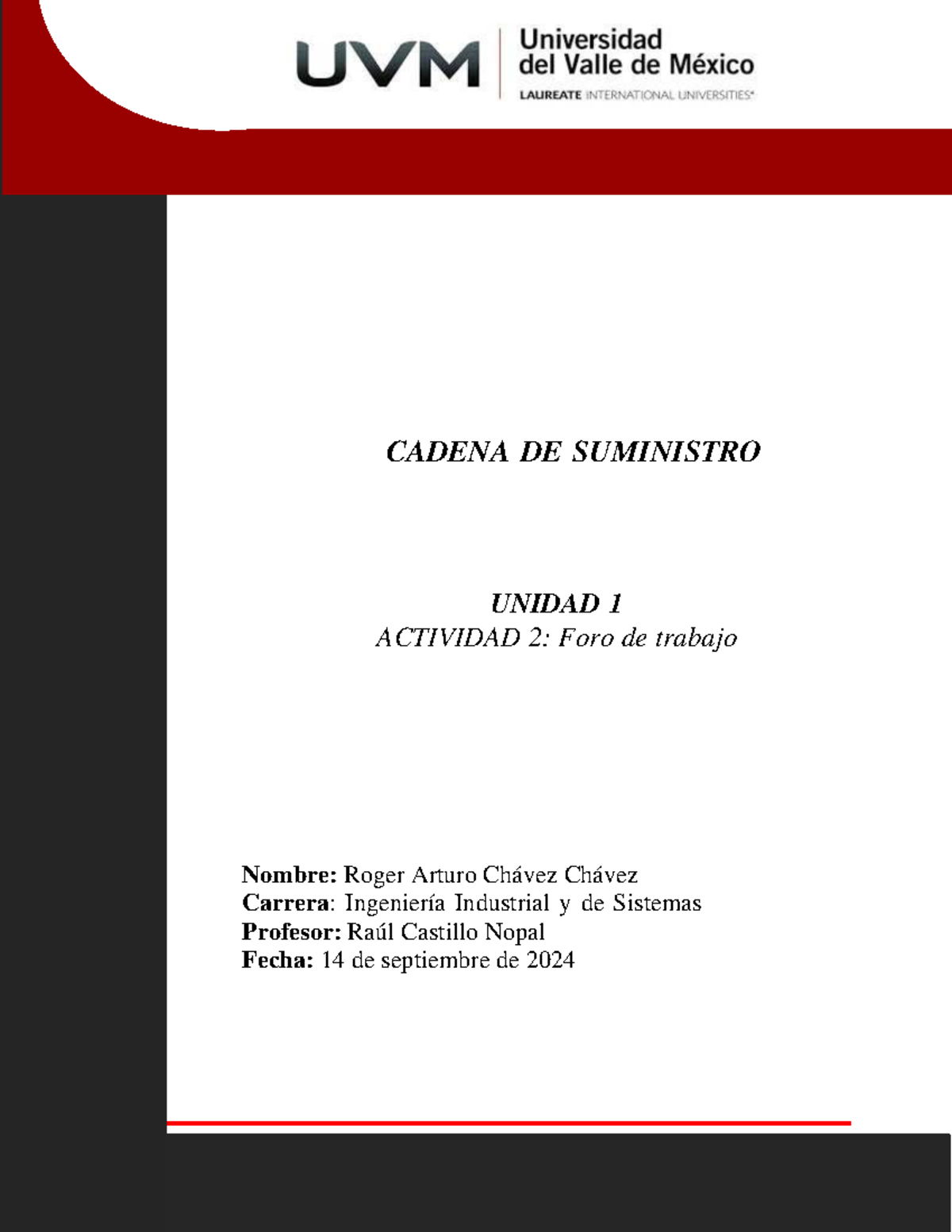 A2 RACC CDS - Cadena de suministro - CADENA DE SUMINISTRO UNIDAD 1 ...