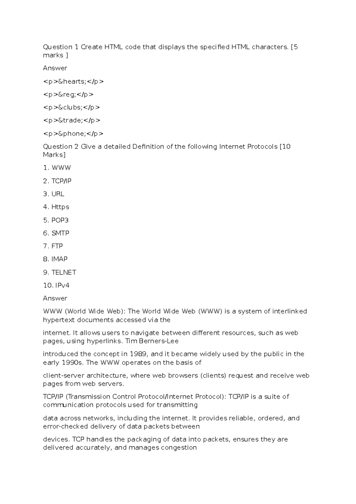 Past web tech 511 paper - Question 1 Create HTML code that displays the ...