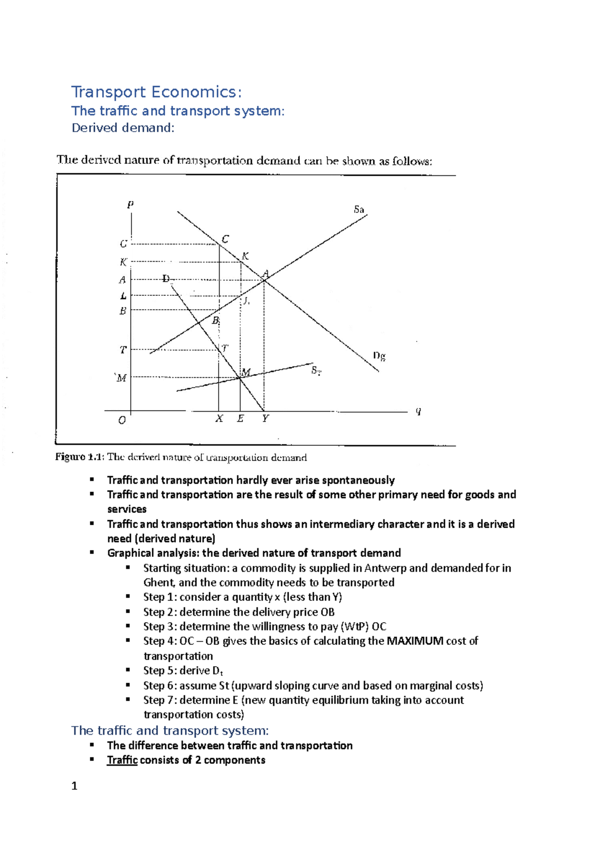 Samenvatting Transport Economics - Transport Economics: The Traffic And ...