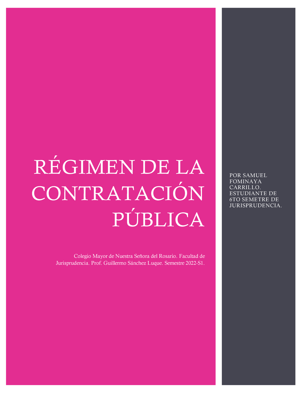 Regimen De La Contratación Estatal (Sanchez Luque) - R.. DE LA ...