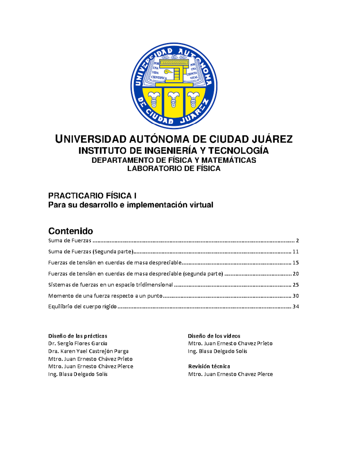 P1 Practica 1 De Fisica 1 Para La Univercidad Autonoma De Ciudad Juarez Universidad AutÓnoma 0189