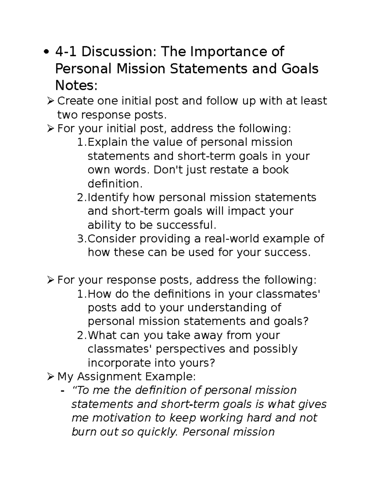 Module Four Assignment Notes Success Strat Online - 4-1 Discussion: The ...