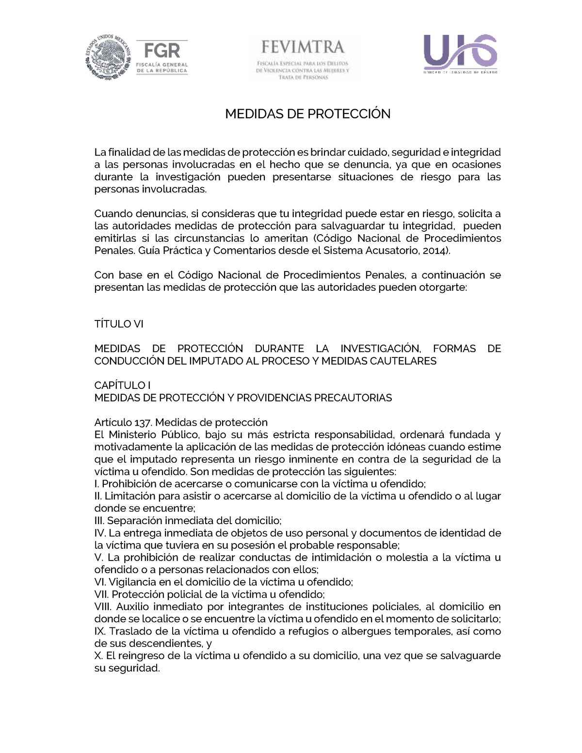 Medidas De Protecci N - Prevención - MEDIDAS DE PROTECCI”N La Finalidad ...