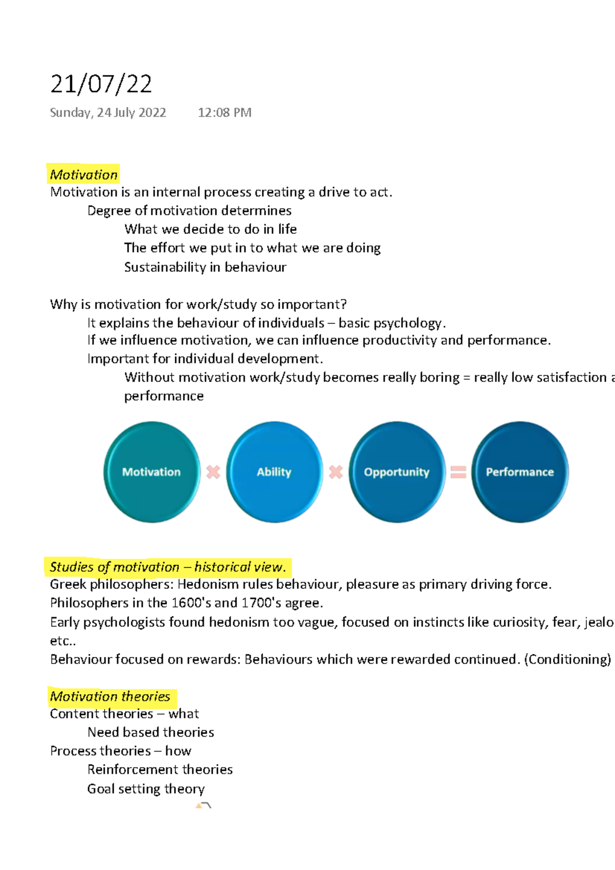 Motivation - Motivation Motivation is an internal process creating a ...