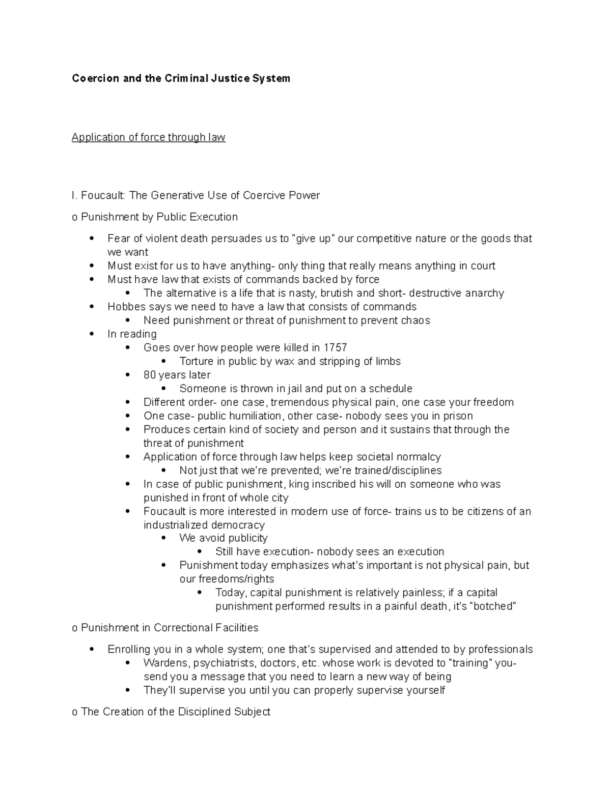 Coercion and the Criminal Justice System Coercion and the Criminal