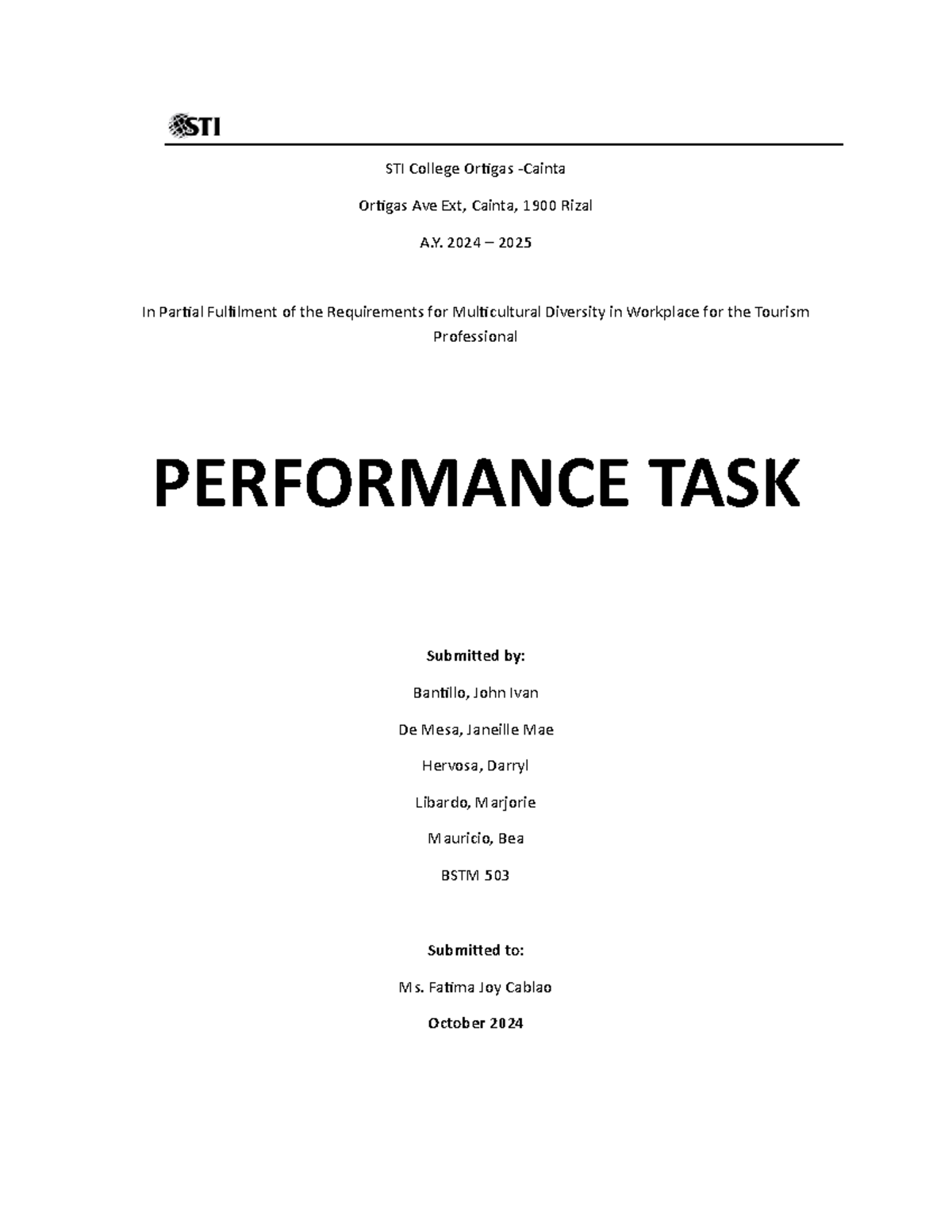 05 Performance-Task 1 - 05 Task Performance in Entrepreneurship - STI ...
