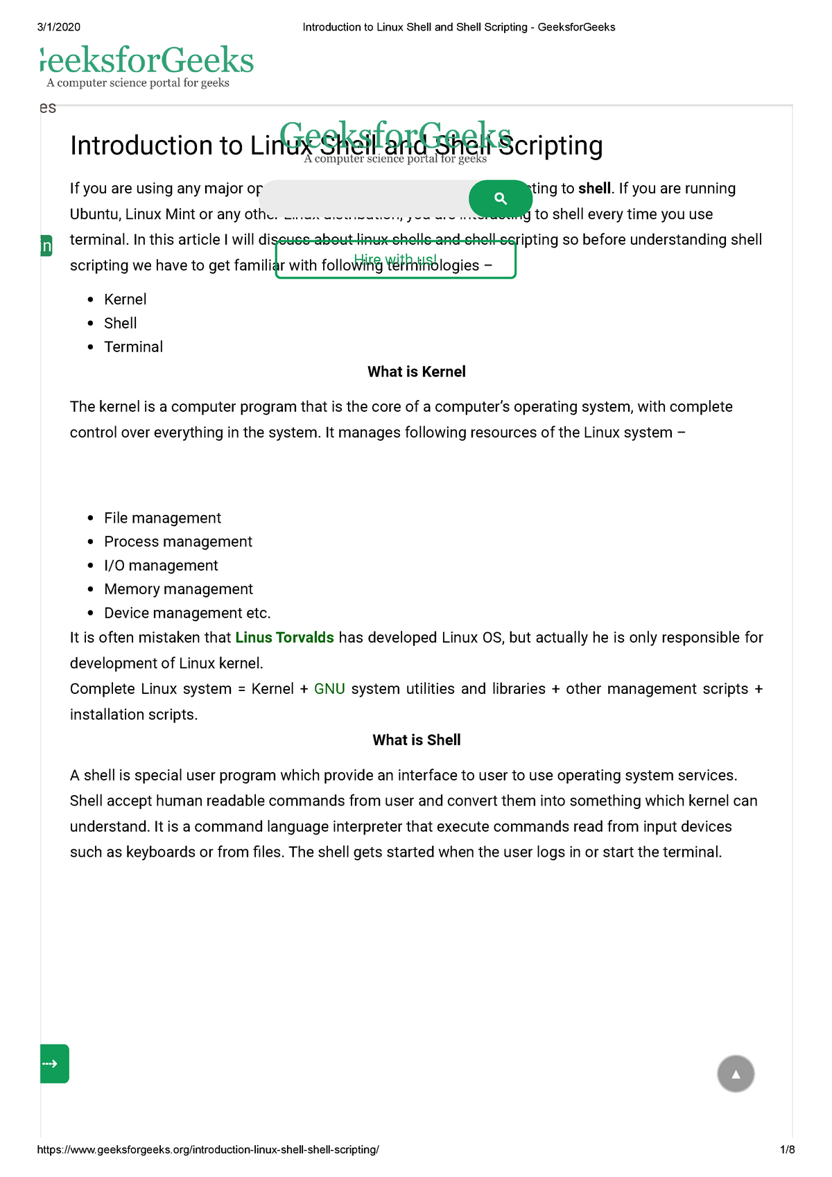 Introduction To Linux Shell And Shell Scripting Geeksfor Geeks 