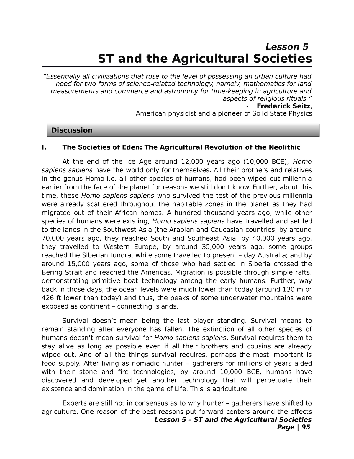 Module 4 ST And The Agricultural Societies - Lesson 5 ST And The ...