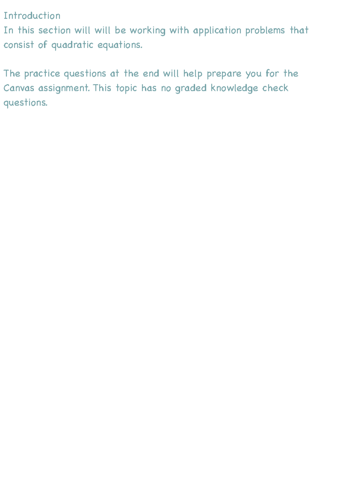 Solve Application Problems Involving Quadratic Equations - Introduction ...