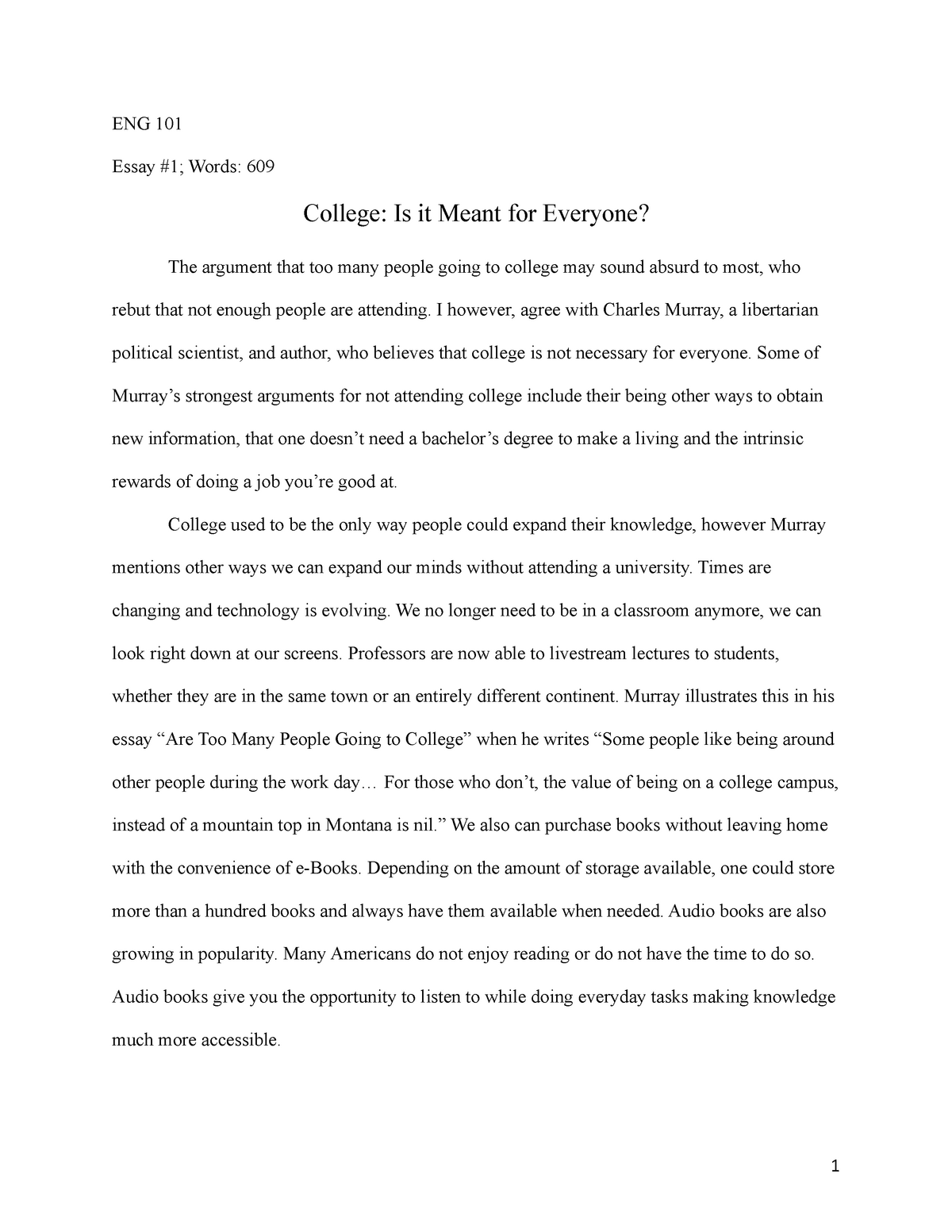 why should i go to college essay