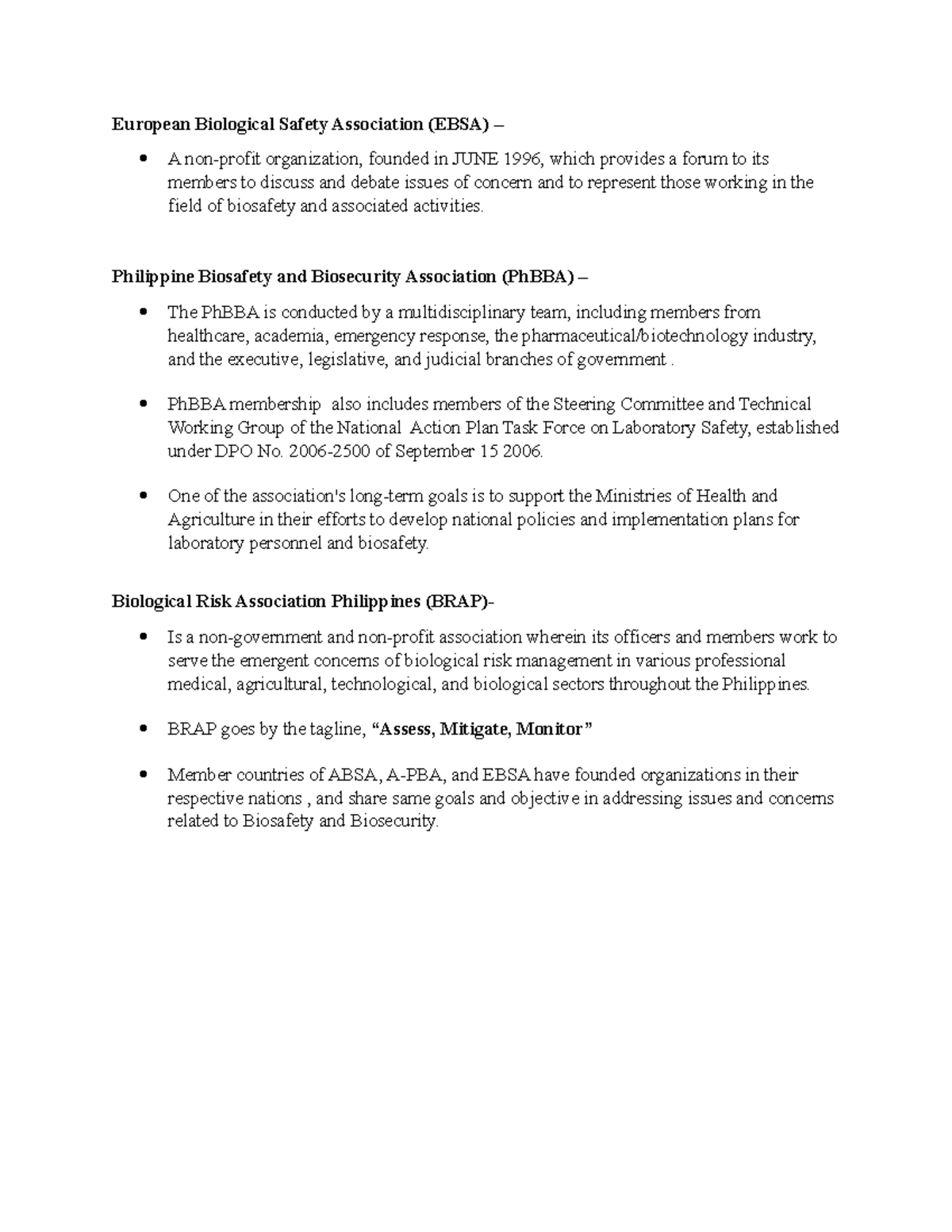 3,4,5 - ANSWER - European Biological Safety Association (EBSA) – A non ...