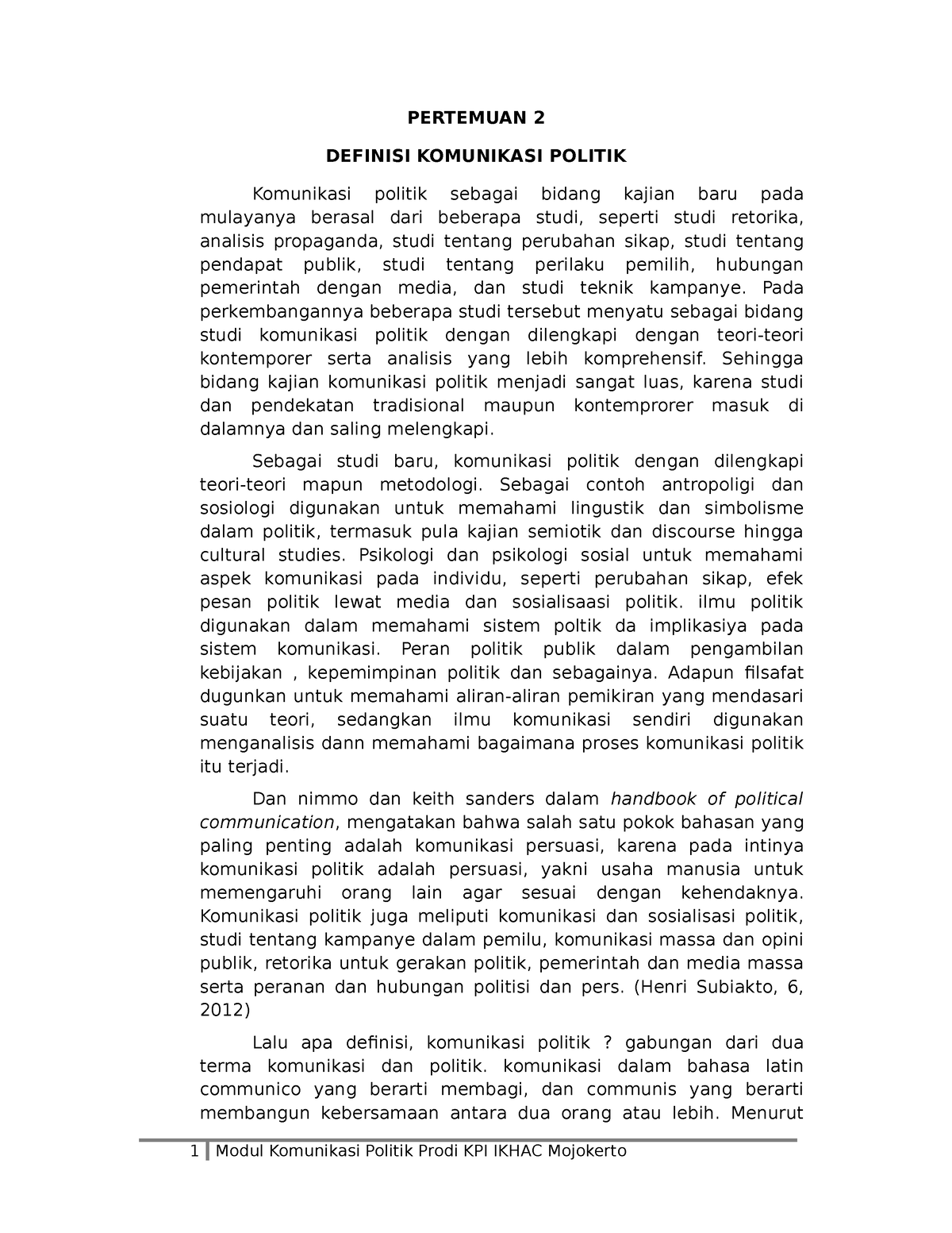 Definisi Komunikasi Politik - PERTEMUAN 2 DEFINISI KOMUNIKASI POLITIK ...