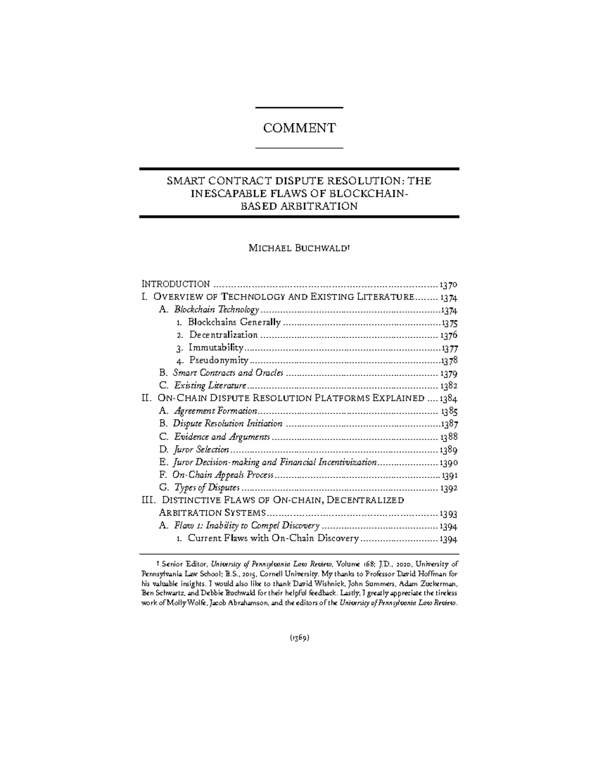 Smart Contract Dispute Resolution The Inescapable Flaws of Block ...