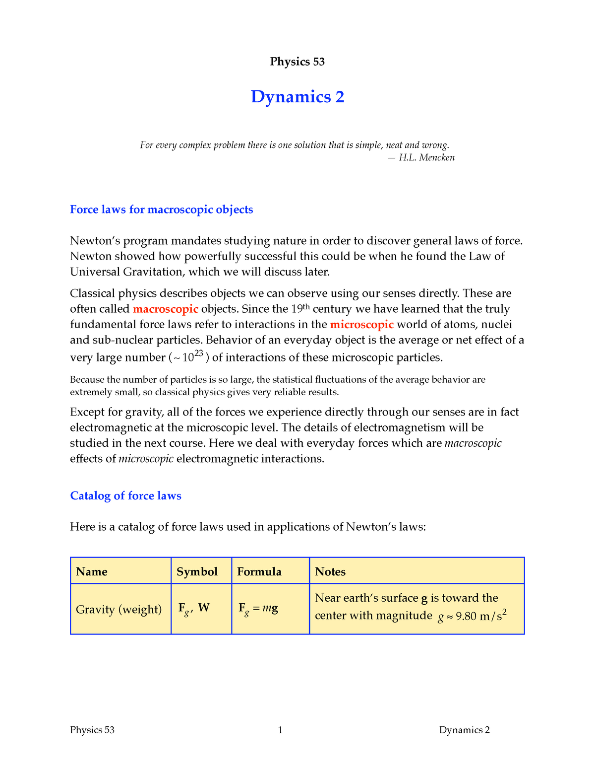 Dynamics Physics Physics Dynamics For Every Complex Problem There Is One Solution That Is