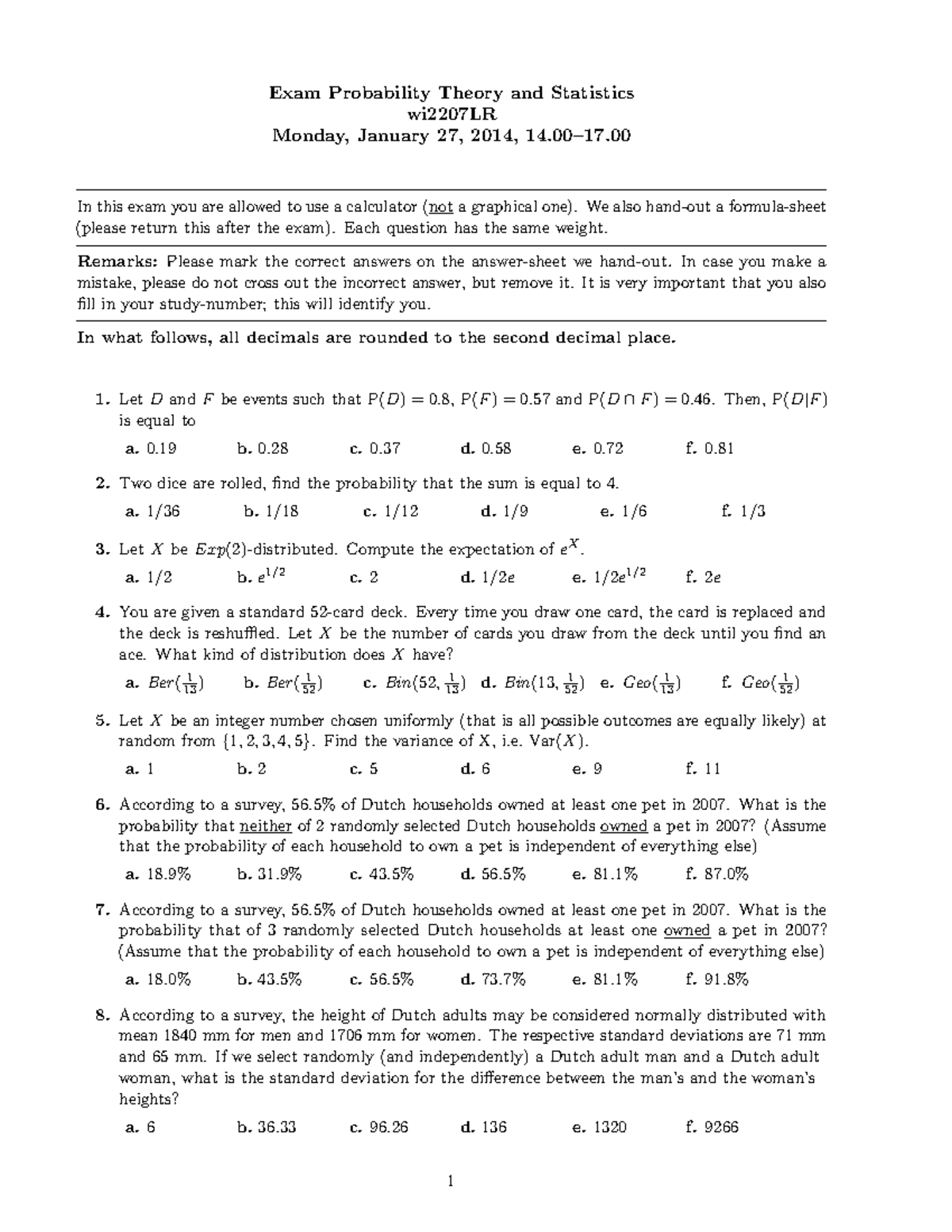 exam-probability-theory-and-statistics-january-27-2014-questions-and