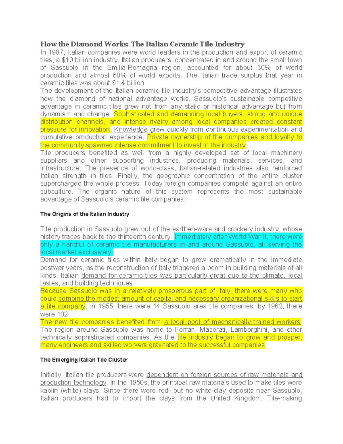 How the Diamond Works Italy Student How the Diamond Works The