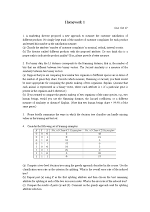 Homework 2 - Second Assignment - Homework 2 Due: Dec 4 Consider The ...