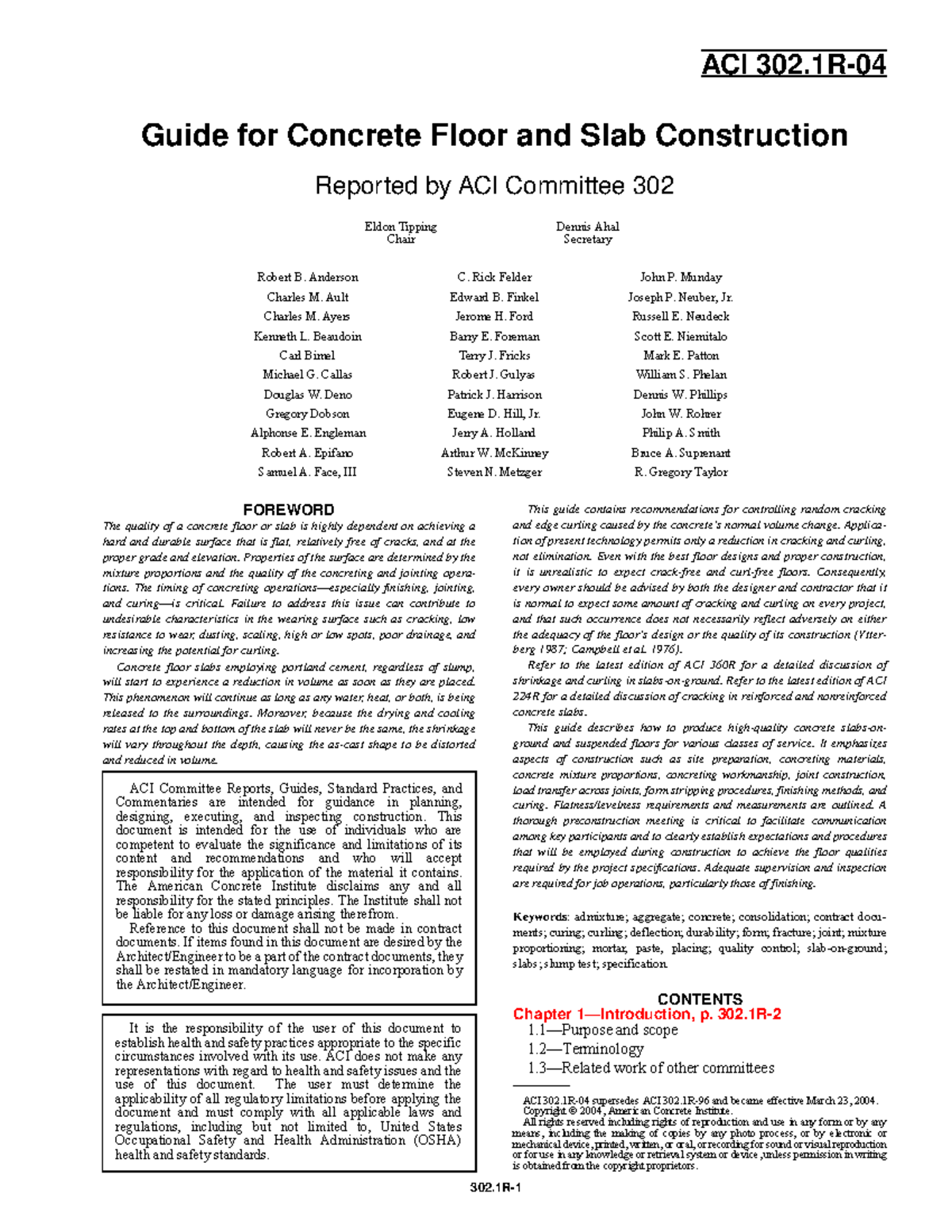 ACI 302.1R-04 Guide For Concrete Floor And Slab Construction-My Civil ...