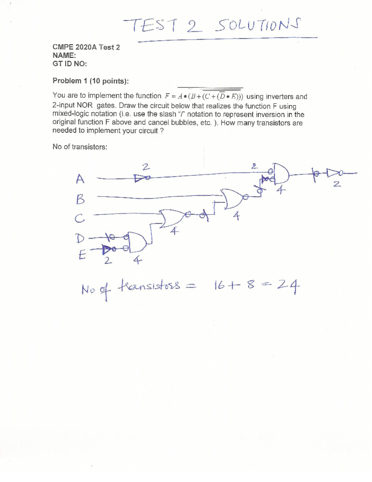 Test 2 Solutions - ECE 2020 - Studocu