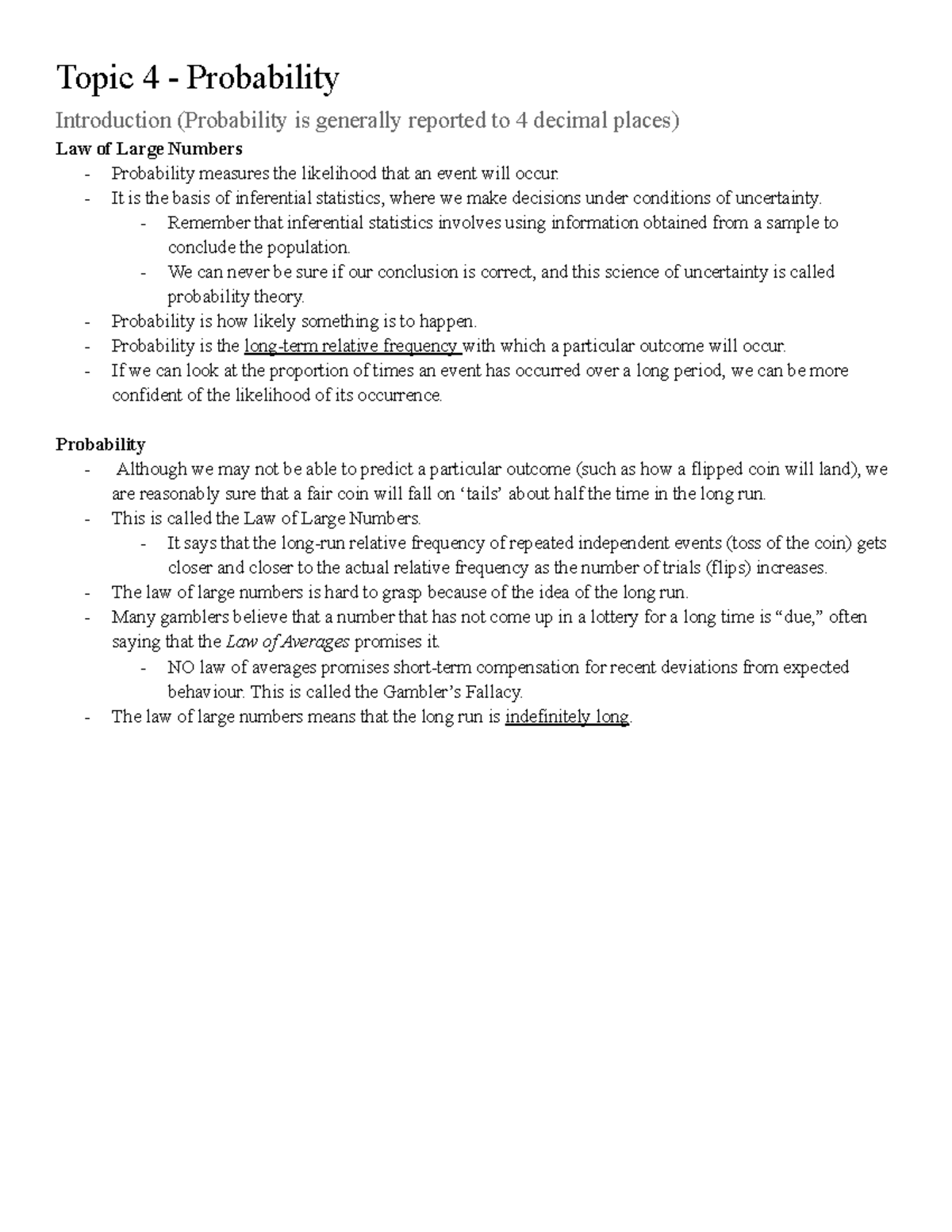 PLSC 214 Topic 4 - Professor: Krista Wilde - Topic 4 - Probability ...