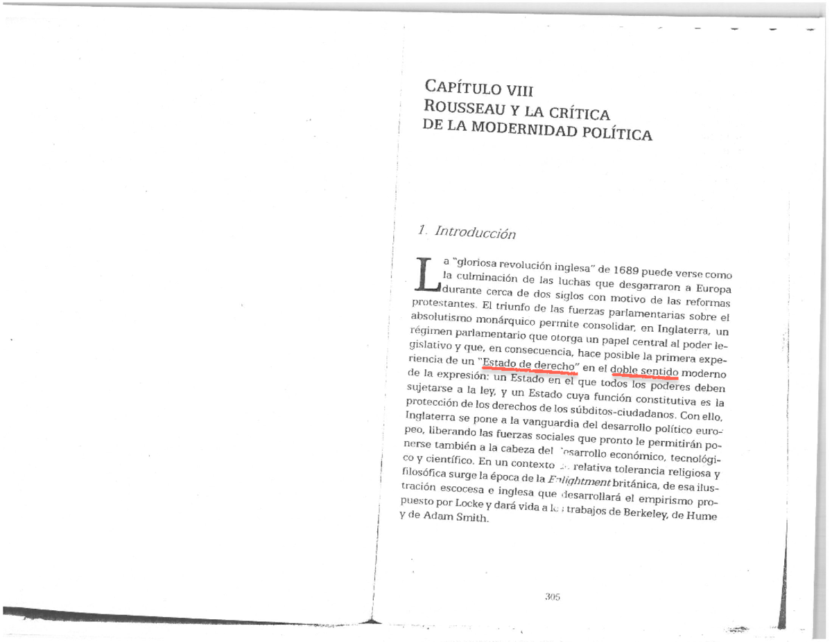 Salazar Carrión, Rousseau y la crítica de la modernidad política